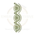 Flower Border Embroidery Design – Round Lace Flower Motif, digital embroidery file, instant download.