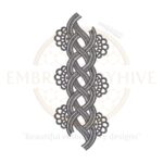 Border Embroidery Design – Celtic Knotwork Style (E-0868). Digital border embroidery for home décor and clothing. Instant download.