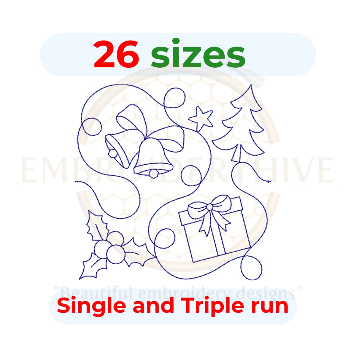 christmas gift quilting embroidery design