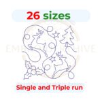 christmas reindeer quilting embroidery design