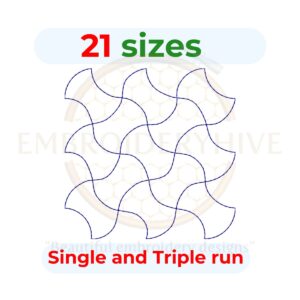 clamshell quilting embroidery design-21 sizes