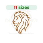 Digital embroidery design in 11 sizes (2.5″ to 7.5″), machine embroidery file for home décor, clothing, and craft projects.