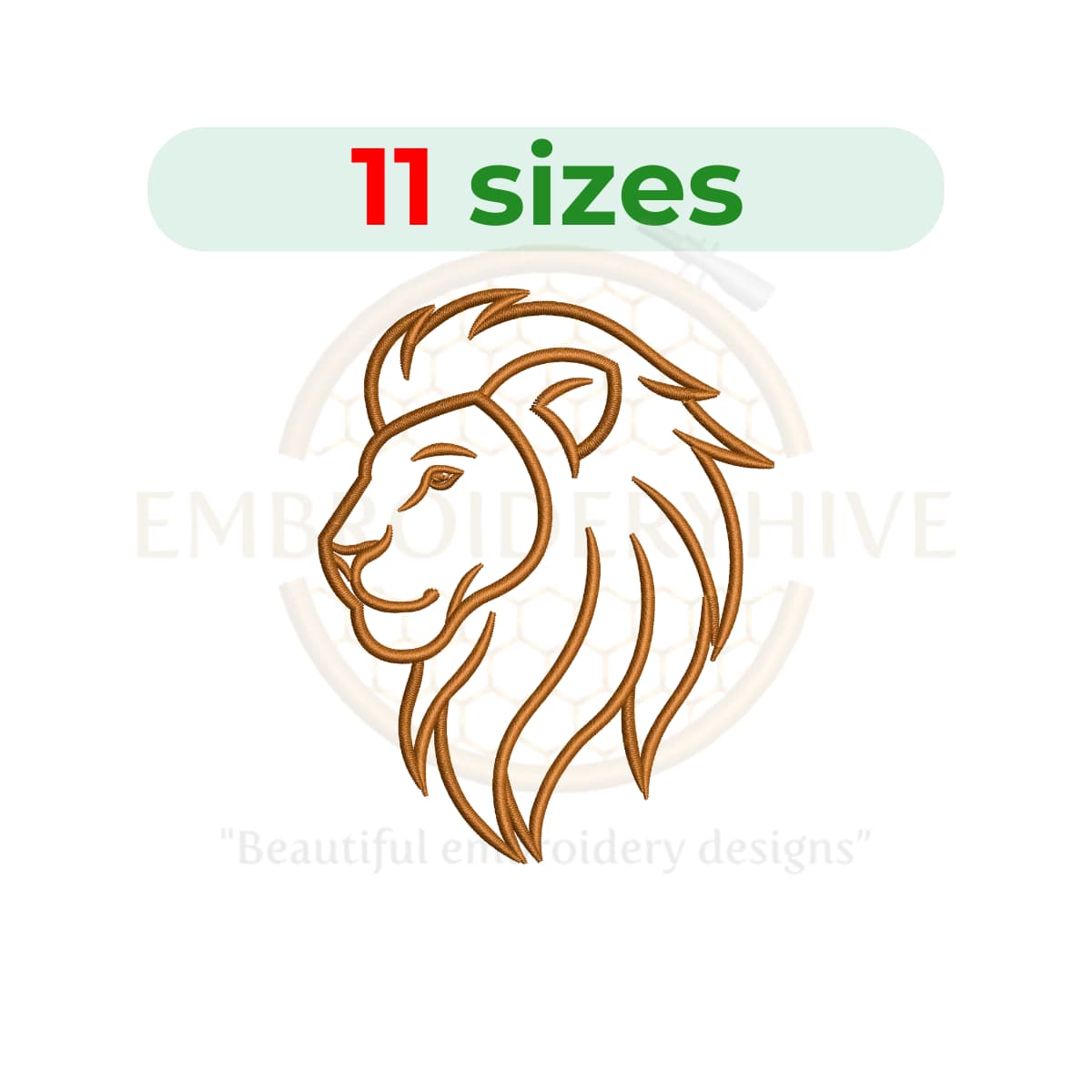 Digital embroidery design in 11 sizes (2.5″ to 7.5″), machine embroidery file for home décor, clothing, and craft projects.