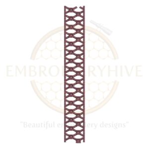 Border Embroidery Design Classic Net (E-0890) for machine embroidery, elegant border pattern for home décor and clothing, instant digital download.