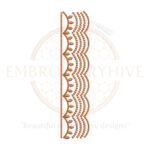 Orange Scallop Curve Border Embroidery Design, Machine Embroidery Pattern for Tablecloth, Pillow Cover, Curtain, Dress, Kurti, Kaftan
