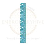 Sky Blue Geometric Edge Border Embroidery Design, Machine Embroidery Pattern for Tablecloth, Pillow Cover, Curtain, Dress, Kurti, Kaftan