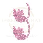 "Elegant flower arch border embroidery design E-0879 digital machine embroidery file for home décor and fashion projects"