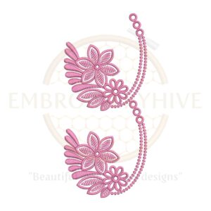 "Elegant flower arch border embroidery design E-0879 digital machine embroidery file for home décor and fashion projects"