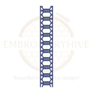 Border Embroidery Design Geometric Ladder (E-0891) for machine embroidery, modern border pattern for home décor and clothing, instant digital download.