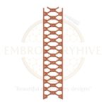 Border Embroidery Design Honeycomb Lace (E-0892) for machine embroidery, elegant lace-style border pattern for home décor and women’s clothing, instant digital download.