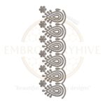 Paisley flower border embroidery design E-0878 digital machine embroidery file for home décor and clothing projects