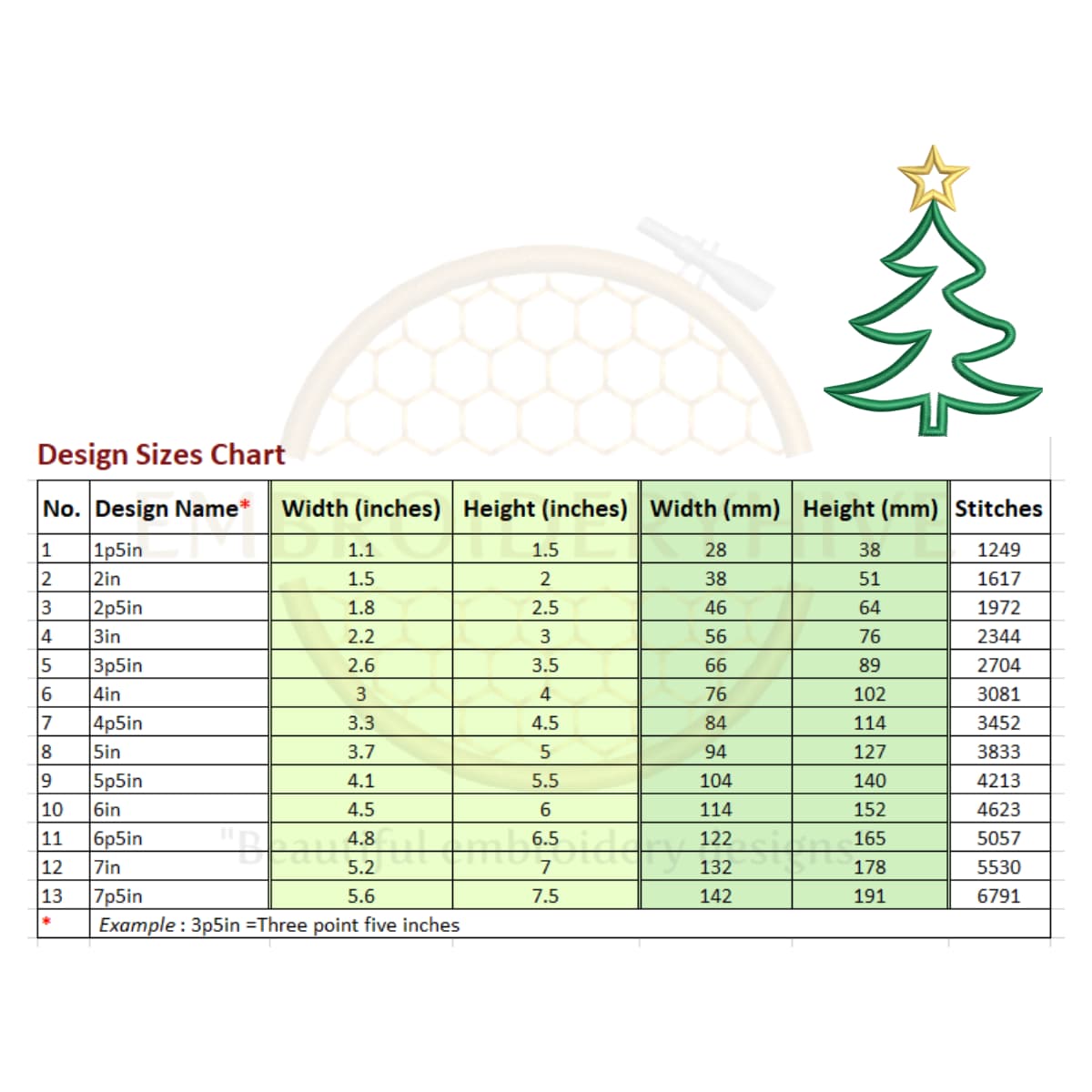 Christmas Tree Outline Embroidery Design - Image 2