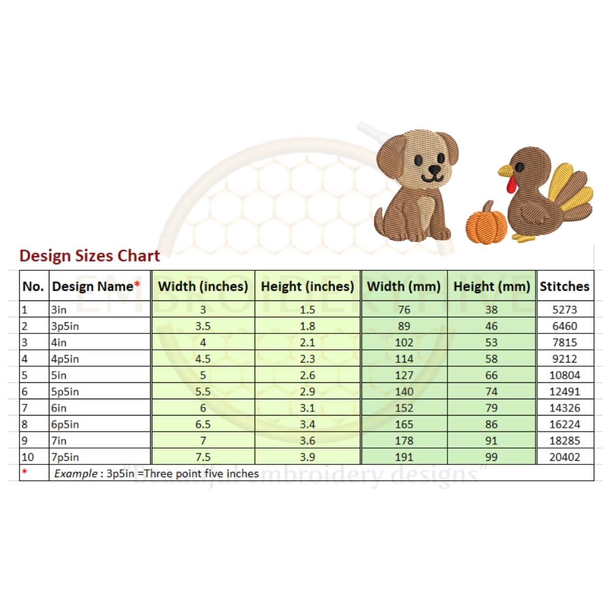 Dog Thanksgiving Embroidery design - Image 2