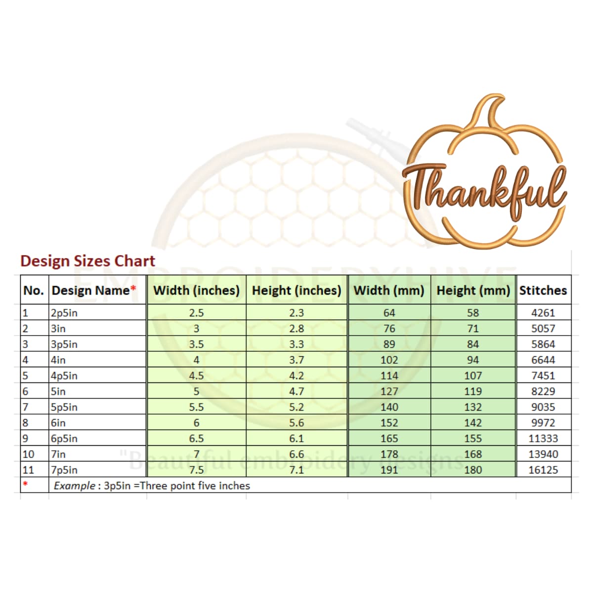 Thanksgiving Pumpkin Embroidery design - Image 2