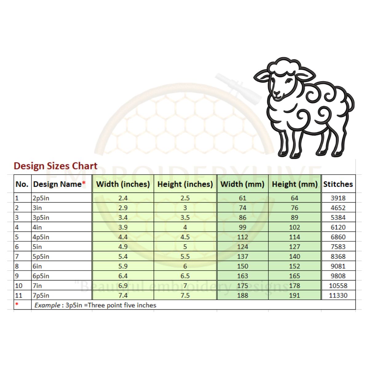 Sheep Outline Embroidery Design - Image 2