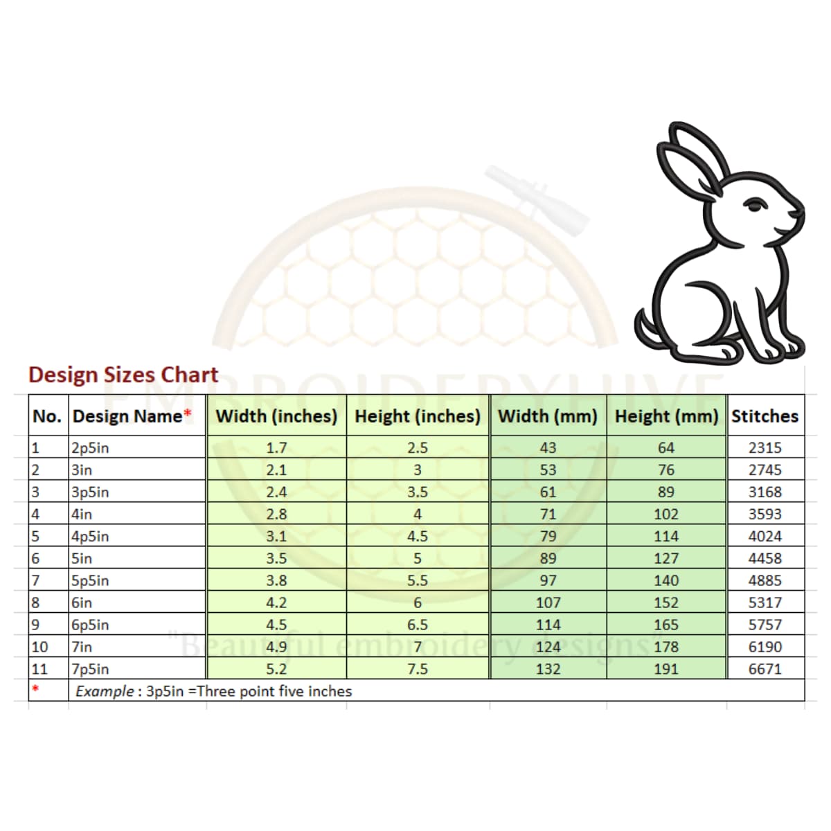 Bunny Outline Embroidery Design - Image 2