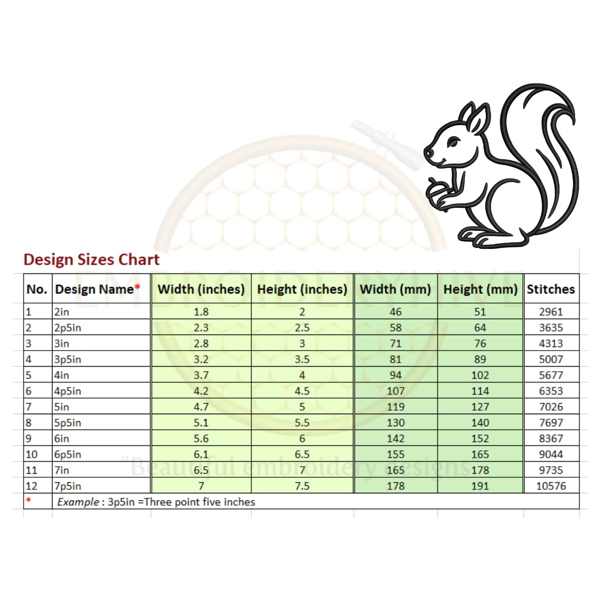 Squirrel Outline Embroidery Design - Image 2