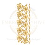 Floral Border Embroidery Design Elegant Flower Lace (E-0896), decorative floral lace border for home décor and women’s clothing, digital embroidery design download.