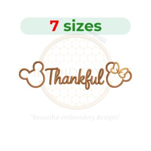 Mickey and Minnie Thanksgiving Embroidery Design for machine embroidery, festive holiday embroidery pattern, instant digital download.