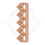 Lace Scallop Weave border embroidery design, decorative lace-style machine embroidery pattern, elegant scallop border for clothing and home decor.