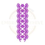 Lotus arch curve border embroidery design, floral arch machine embroidery pattern, digital lotus lace border download.