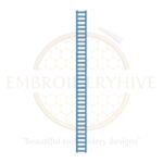 Blue mini ladder border embroidery design, thin geometric border machine embroidery pattern, digital download for garments and home décor.