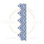 Elegant swirl lace border embroidery design, decorative lace machine embroidery pattern, digital border for home décor and garments.
