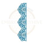 Petal Fan Edge border embroidery design, decorative floral edge machine embroidery pattern, digital border design for clothing and home decor.