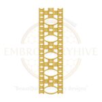 Retro geometric arch border embroidery design, vintage-style machine embroidery border pattern, digital download for home décor and clothing.