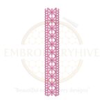 Scallop cross stitch border embroidery design, decorative scalloped machine embroidery pattern, digital border design download.
