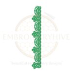 Floral scallop lace border embroidery design, elegant floral machine embroidery pattern for clothing and home décor, digital download.