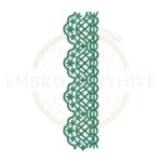 Shamrock garden lace flower border embroidery design, floral vine border machine embroidery pattern, digital download for home decor and clothing.