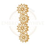 Sunburst flower vine border embroidery design, floral vine machine embroidery pattern, decorative flower border digital download.