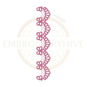 Loop Petal Wave flower border embroidery design, floral wave machine embroidery pattern, digital border design for home decor and clothing.