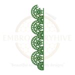 Semi circle floral lace embroidery design, floral border machine embroidery pattern, digital download for home décor and clothing.