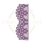 Classic geometric border embroidery design E-0939, heritage-style geometric pattern for machine embroidery, decorative border for clothing and home decor.