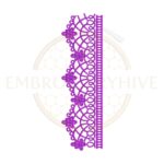 Elegant floral loop border embroidery design E-0940, decorative flower loop pattern for machine embroidery, suitable for clothing and home décor.