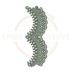 Green Double Curve border embroidery design E-0951, digital machine embroidery pattern for home décor and garments.