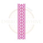 Pink Diamond Ladder border embroidery design E-0949, digital machine embroidery pattern for home décor and garments.