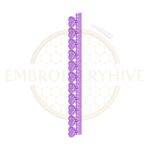 Purple Heart Loop border embroidery design E-0950, digital machine embroidery pattern for home décor and garments.
