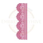 Royal Mandala Lace border embroidery design, decorative mandala-style lace border for machine embroidery, elegant ornate border for garments and home decor.