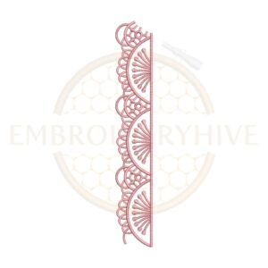 Classic shell scallop border embroidery design for machine embroidery, elegant decorative lace border.