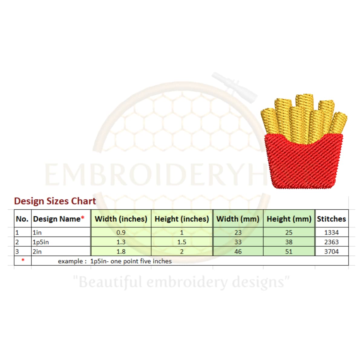Fast food Mini Embroidery design set - Image 4