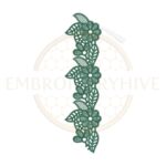 Leafy Floral Garden border embroidery design E-0948, digital machine embroidery pattern for home décor and garments.