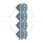 Floral Fan Lace border embroidery design for machine embroidery, elegant floral scallop pattern.