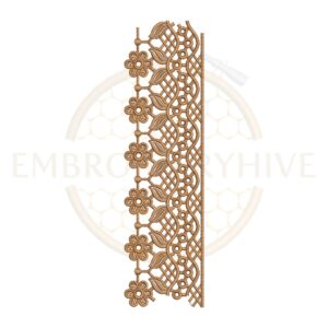 Vintage floral lattice border embroidery design with classic floral pattern for machine embroidery.