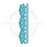 Aqua Daisy Waves flower border embroidery design, daisy wave machine embroidery pattern, floral border for garments and home decor.