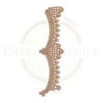 Antique fan curve border embroidery design, vintage scalloped lace border, machine embroidery digital file.