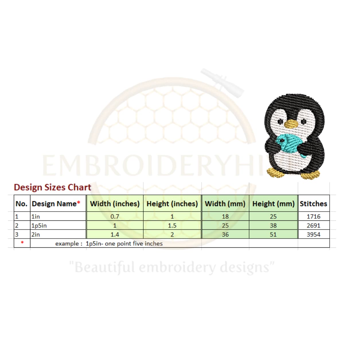 Penguin Mini Embroidery design set - Image 5