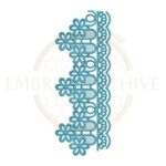 Vintage floral net border embroidery design, floral lace border, machine embroidery digital download.